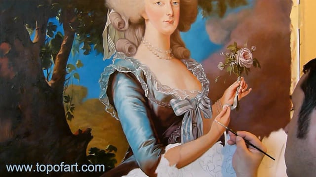 Vigee Le Brun | Marie Antoinette with a Rose | Painting Reproduction Video | TOPofART