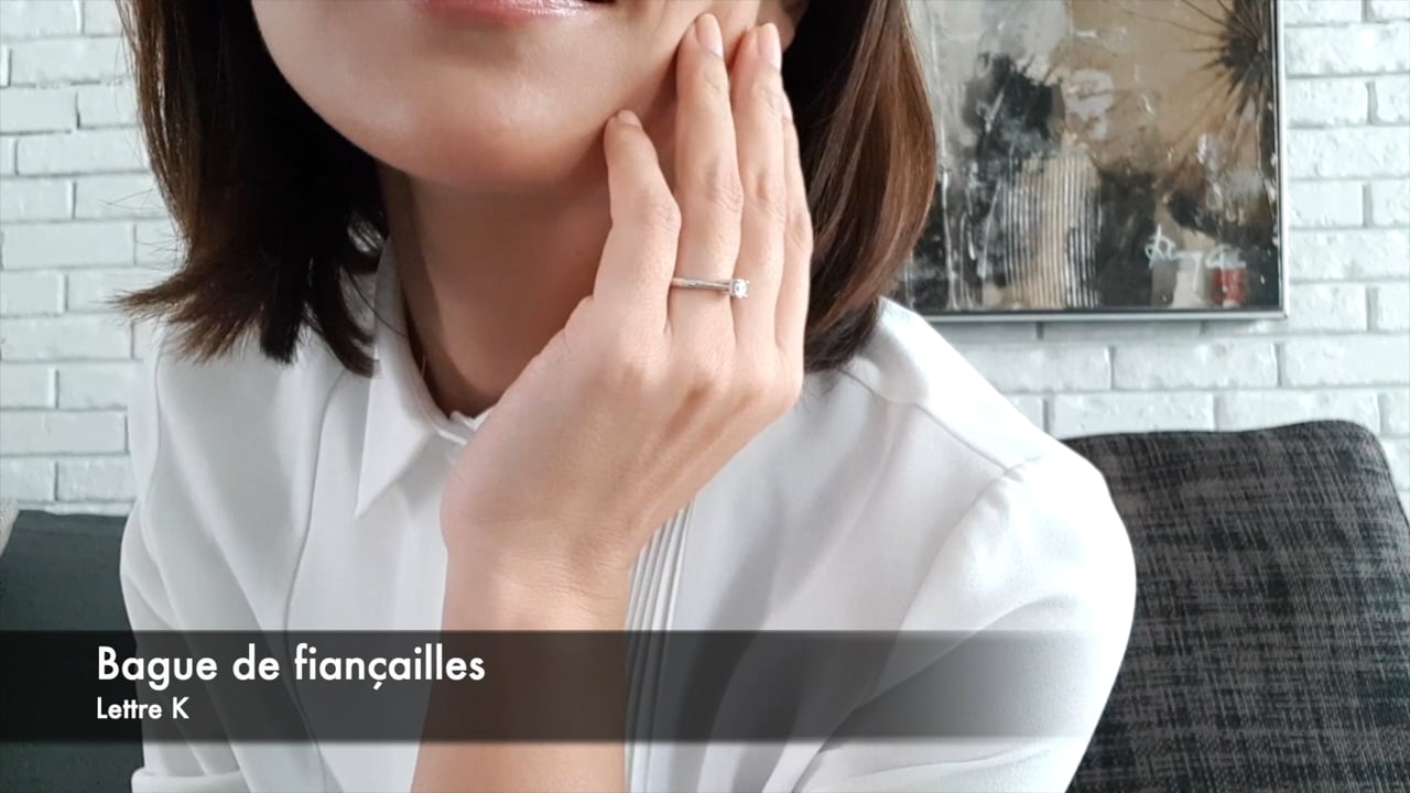 Anello Lettera K, oro bianco | Gemperles