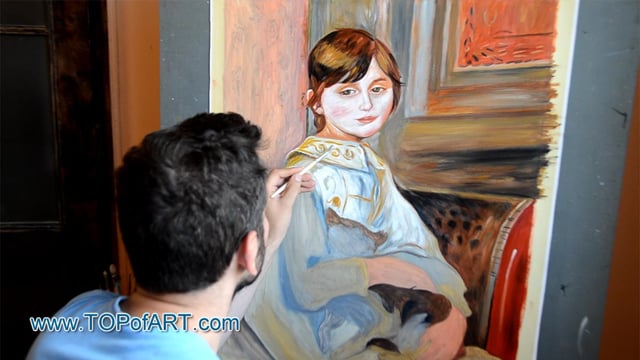 Renoir | Child with Cat (Julie Manet) | Painting Reproduction Video | TOPofART