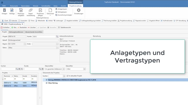 Anlage- und Vertragstypen