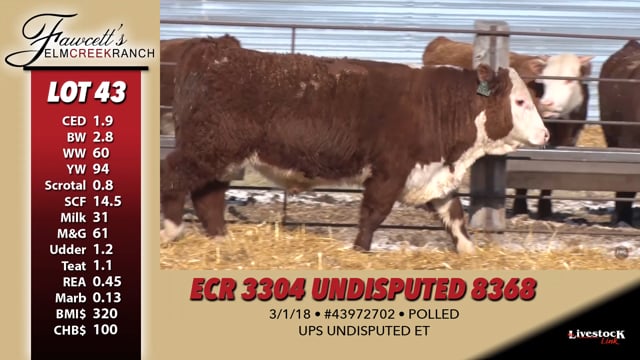 Lot #43 - ECR 3304 UNDISPUTED 8368
