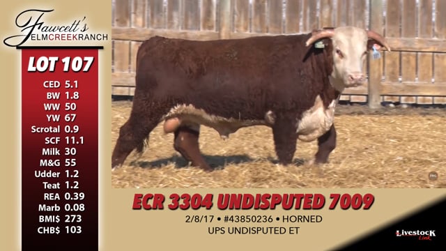 Lot #107 - ECR 3304 UNDISPUTED 7009