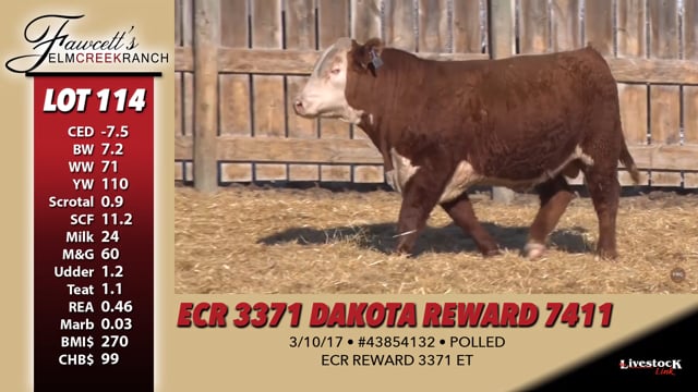 Lot #114 - ECR 3371 DAKOTA REWARD 7411