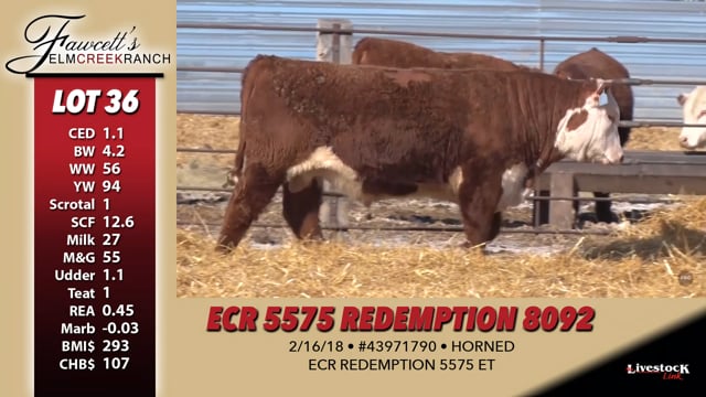 Lot #36 - ECR 5575 REDEMPTION 8092