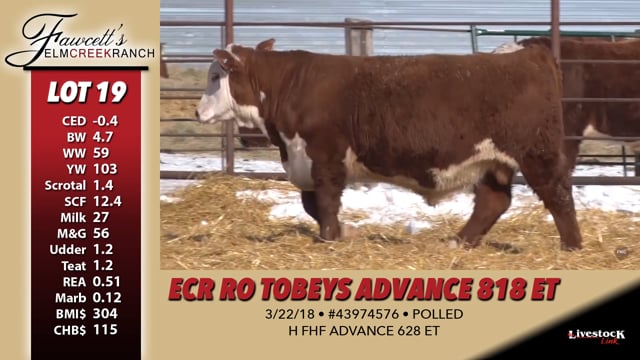 Lot #19 - ECR RO TOBEYS 628 ADVANCE 818 ET