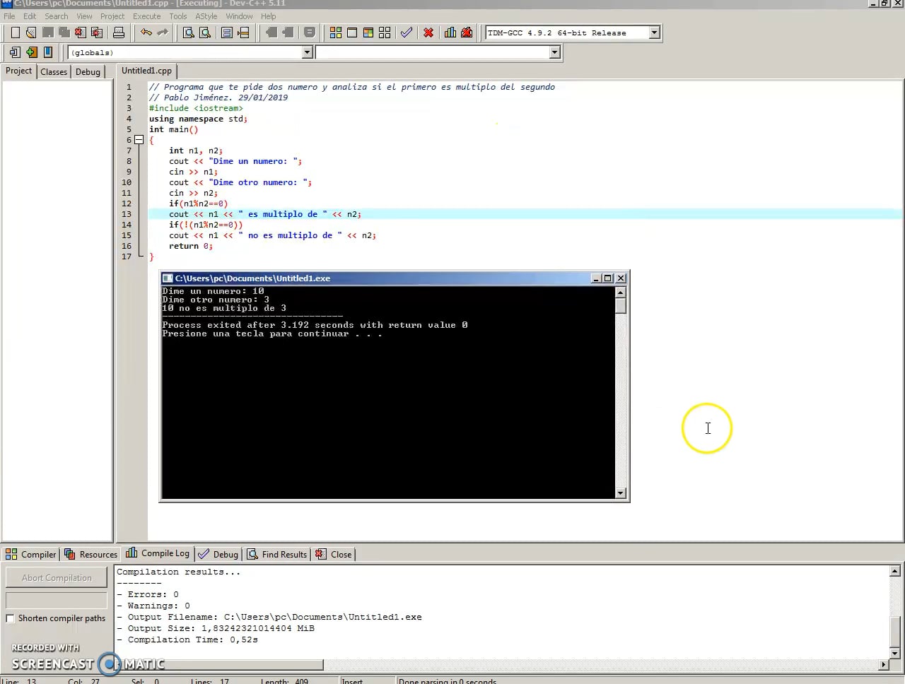 Como hacer un programa básico en C++ on Vimeo