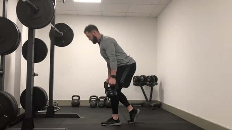 Kettlebell Split Stance Romanian Deadlift