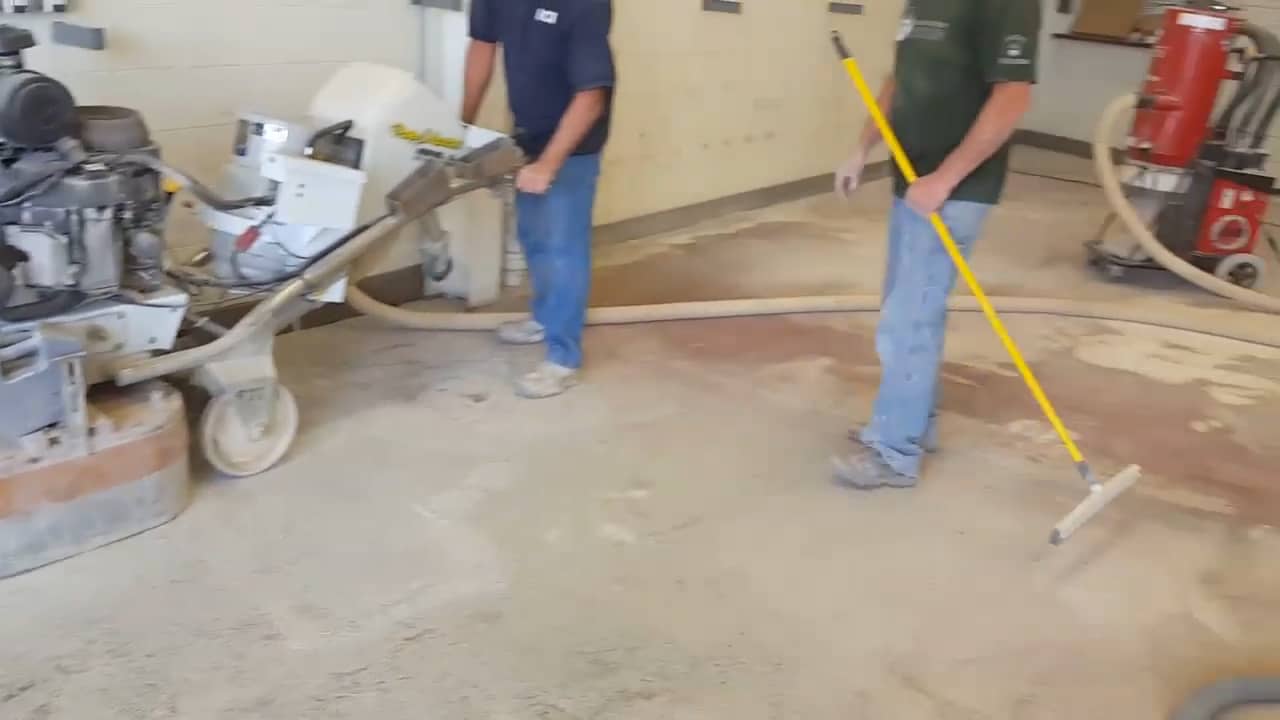 Concrete Epoxy Removal Grinding Epoxy off of Concrete on Vimeo