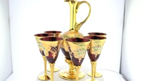 Murano Glass Decanters | Murano Glass Decanter Set With Six Wine