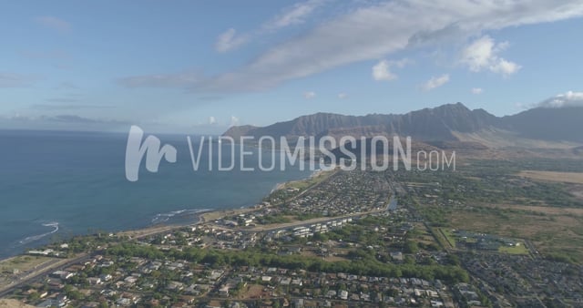 Drone Flying Past Girl Toward Coast