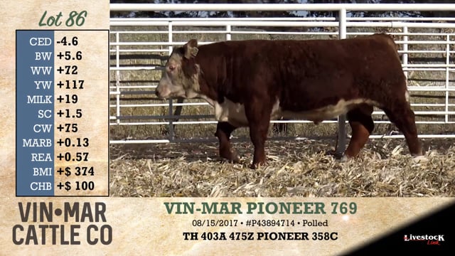 Lot #86 - VIN-MAR PIONEER 769