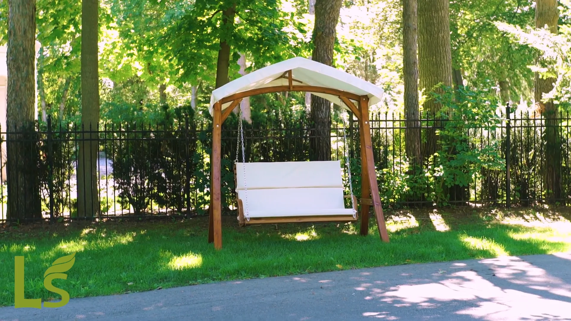 WSWC102 Wooden Swing Seater with Canopy 1