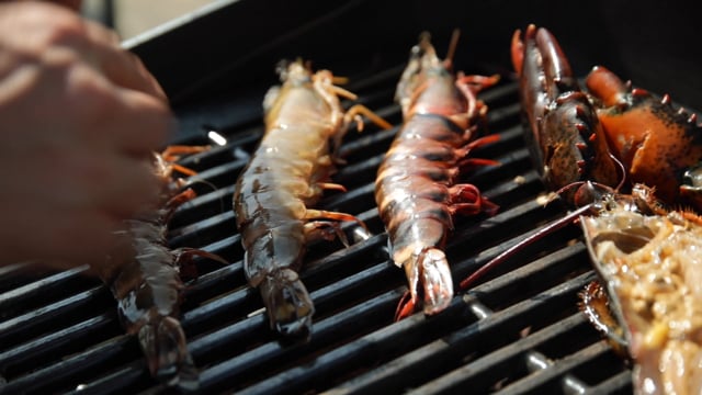 skaldyr | Nem opskrift grillet hummer, rejer og aioli - FoodTV