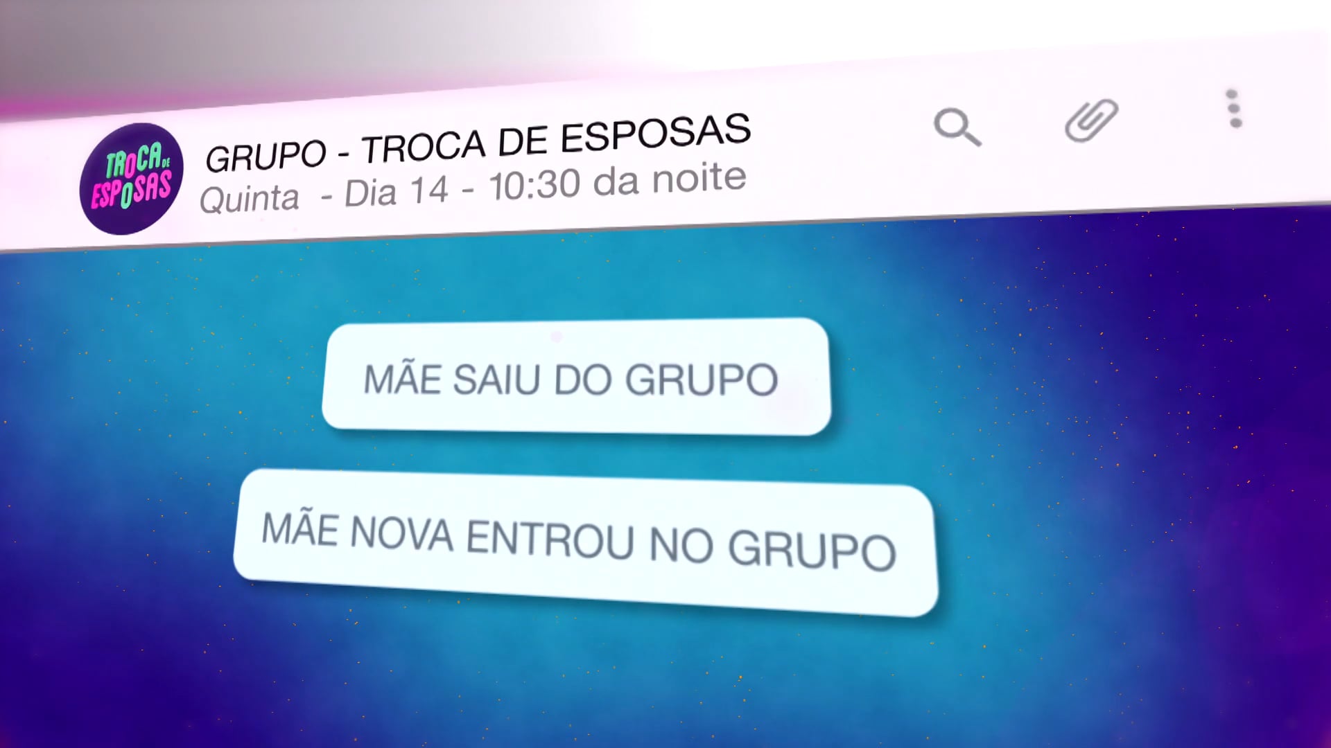 CHAMADA DE LANÇAMENTO TROCA DE ESPOSAS - GRUPO DA FAMÍLIA