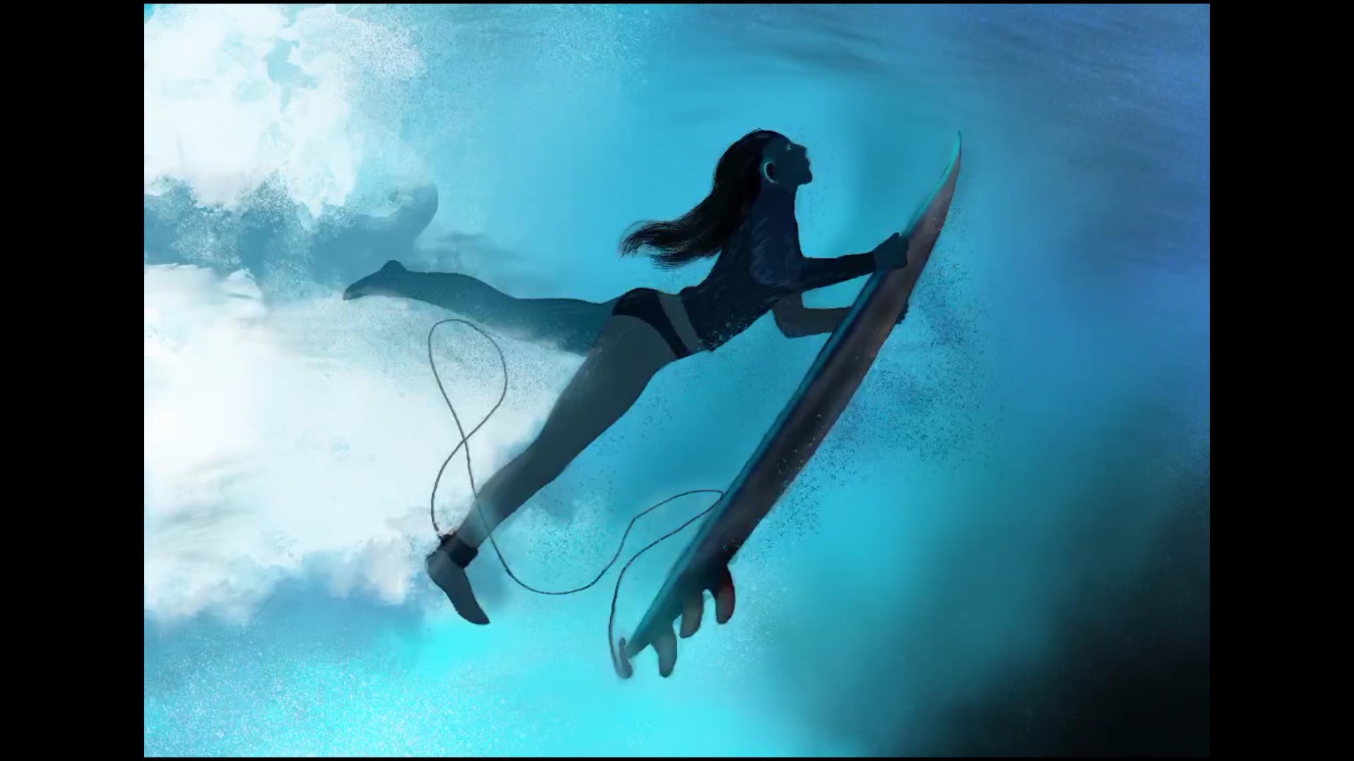 Girl under water