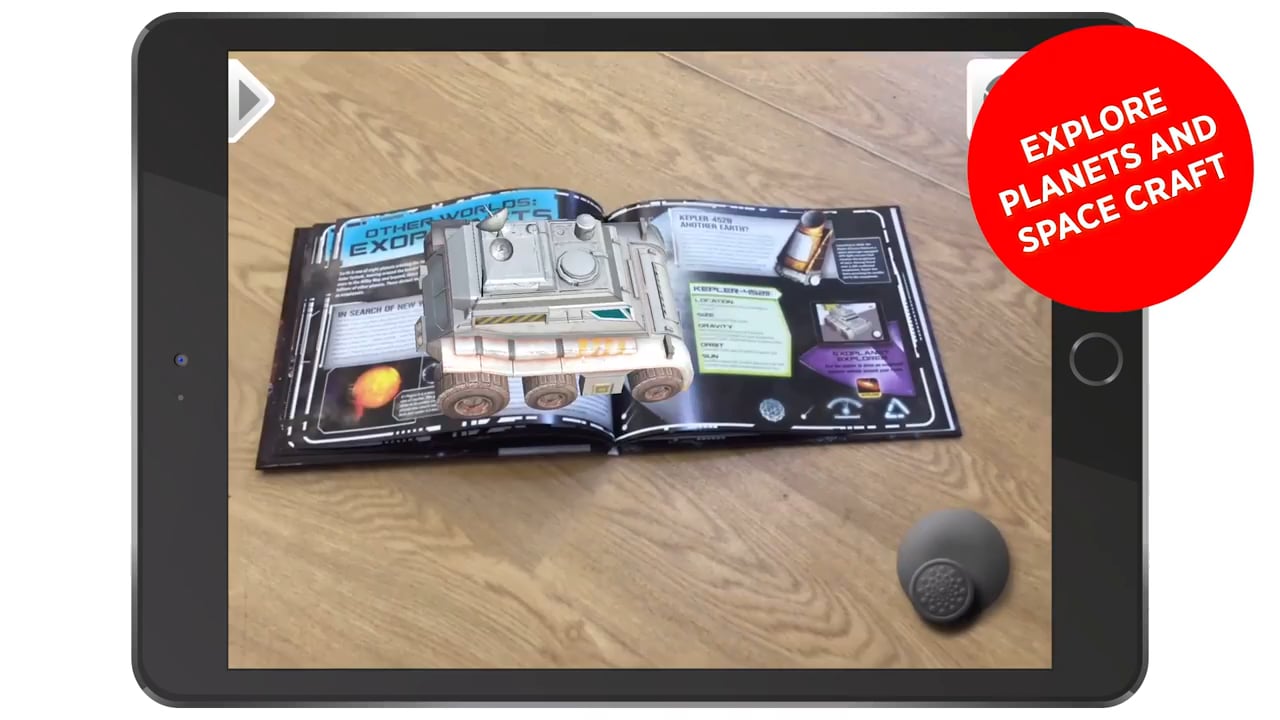 The iSpace augmented reality book seen through a tablet