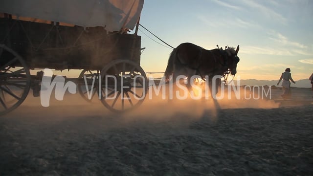 Wagons Dust Sunset 07