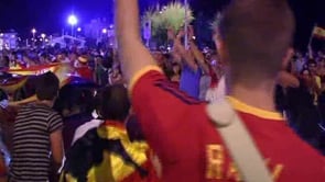 Multitudinària celebració del triomf d'Espanya al Campionat del món de futbol