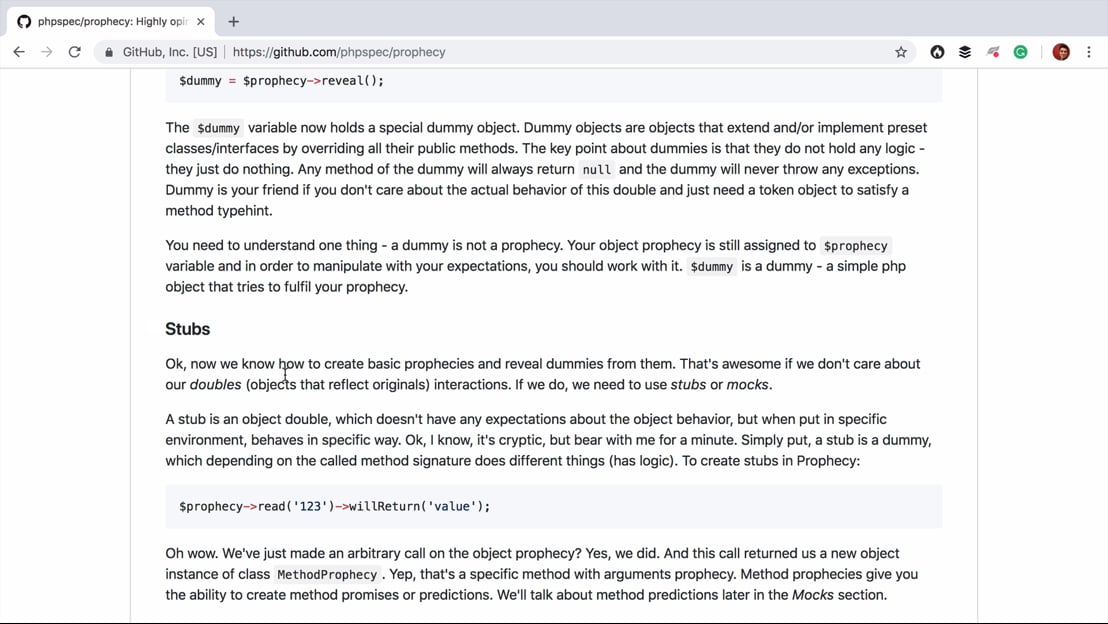 Dummies > phpspec: Testing *Designing* with a Bite
