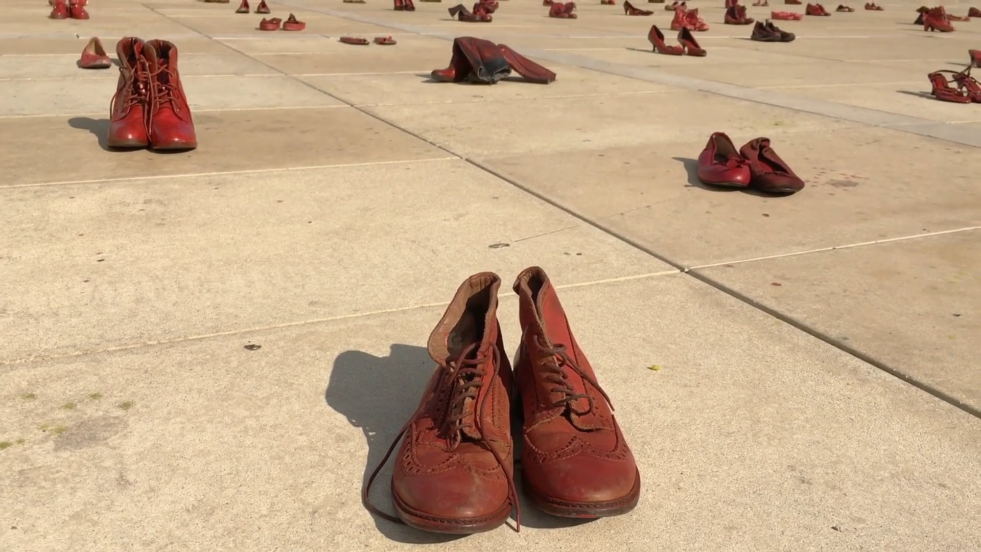 Bleeding Shoes Art Installation