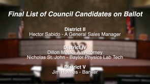 Final List of Council Candidates on Ballot