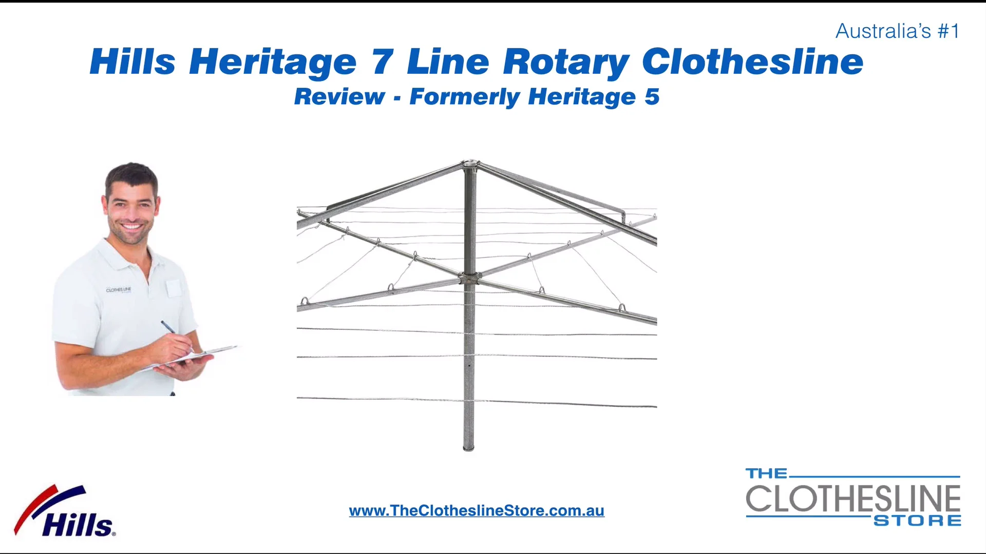 Hills Heritage 7 Line Traditional Fixed Head Rotary Clothes Hoist