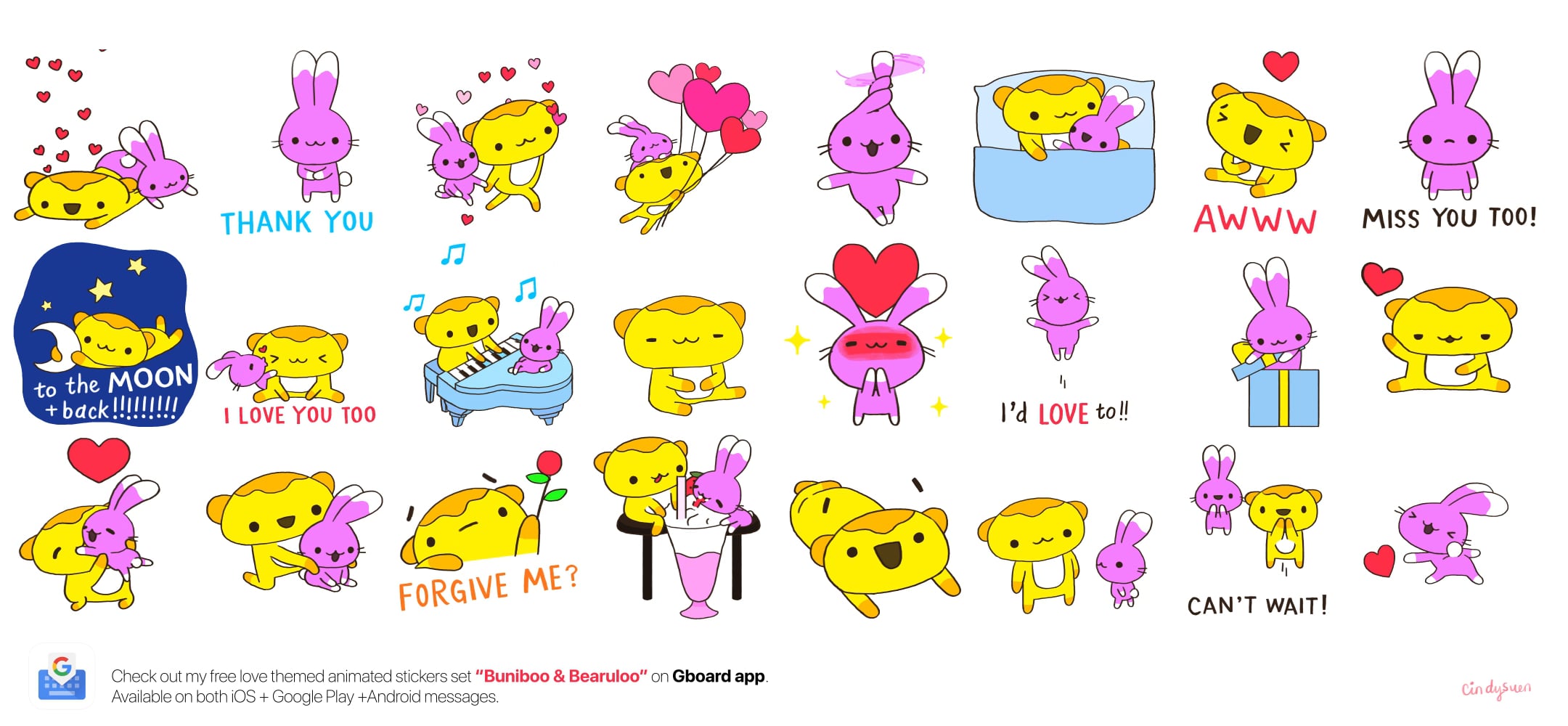 Buniboo & Bearuloo Animated Stickers for Gboard on Vimeo