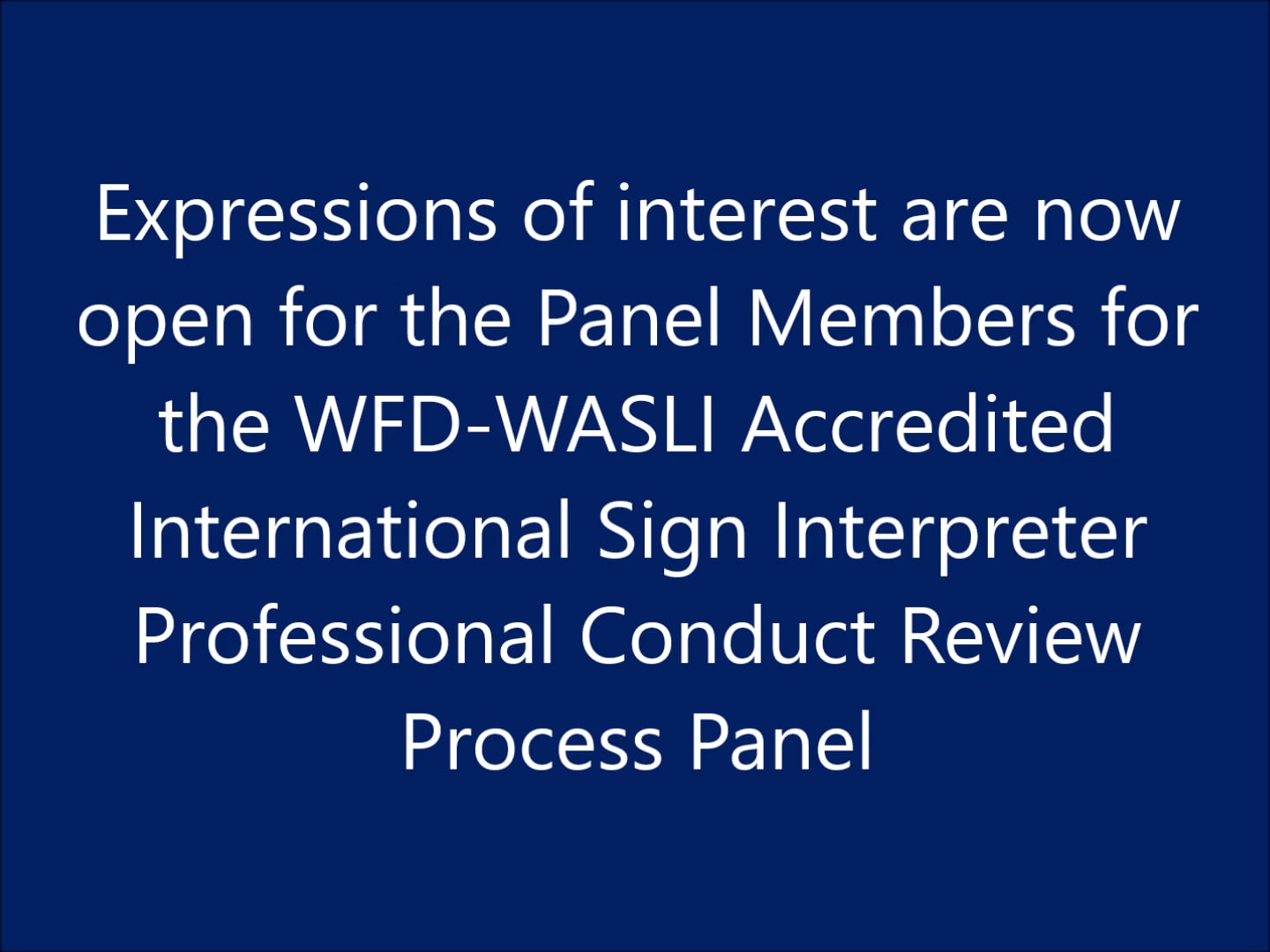 EOI - Panel Member For WFD-WASLI PCRP Review On Vimeo