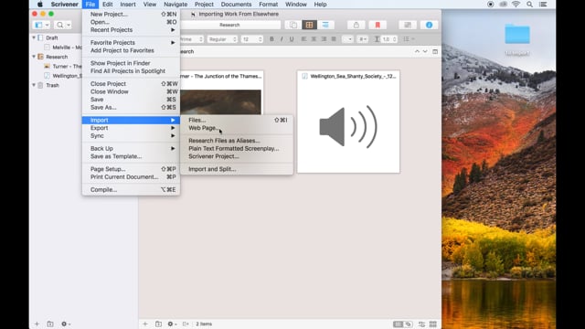 Importing Work From Elsewhere