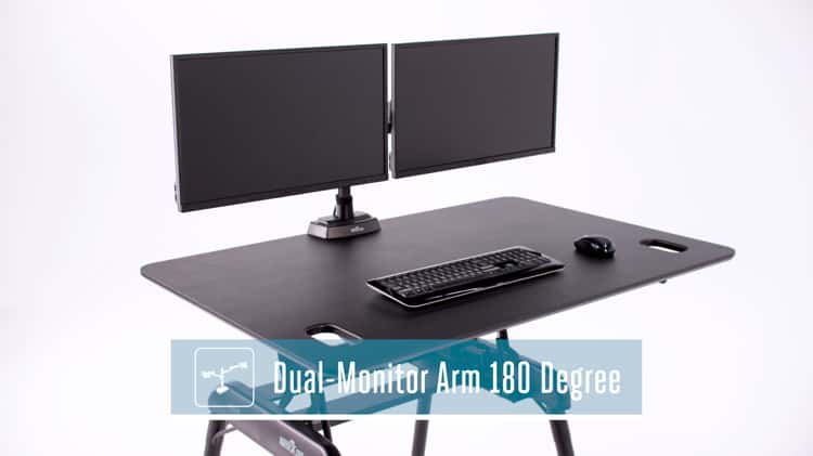 VARIDESK - Dual Monitor Arm 180 - Standing Desk Accessories on Vimeo