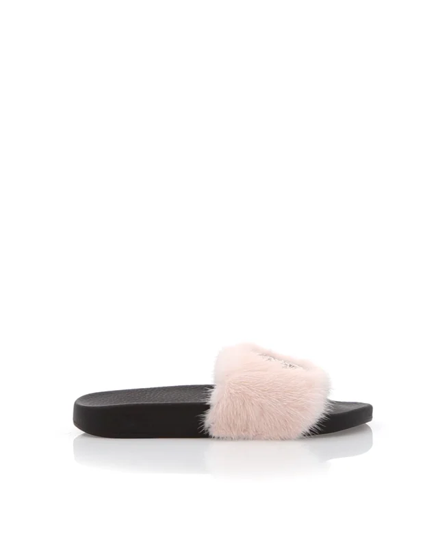 Sandals Flat mink fur insert Luxury