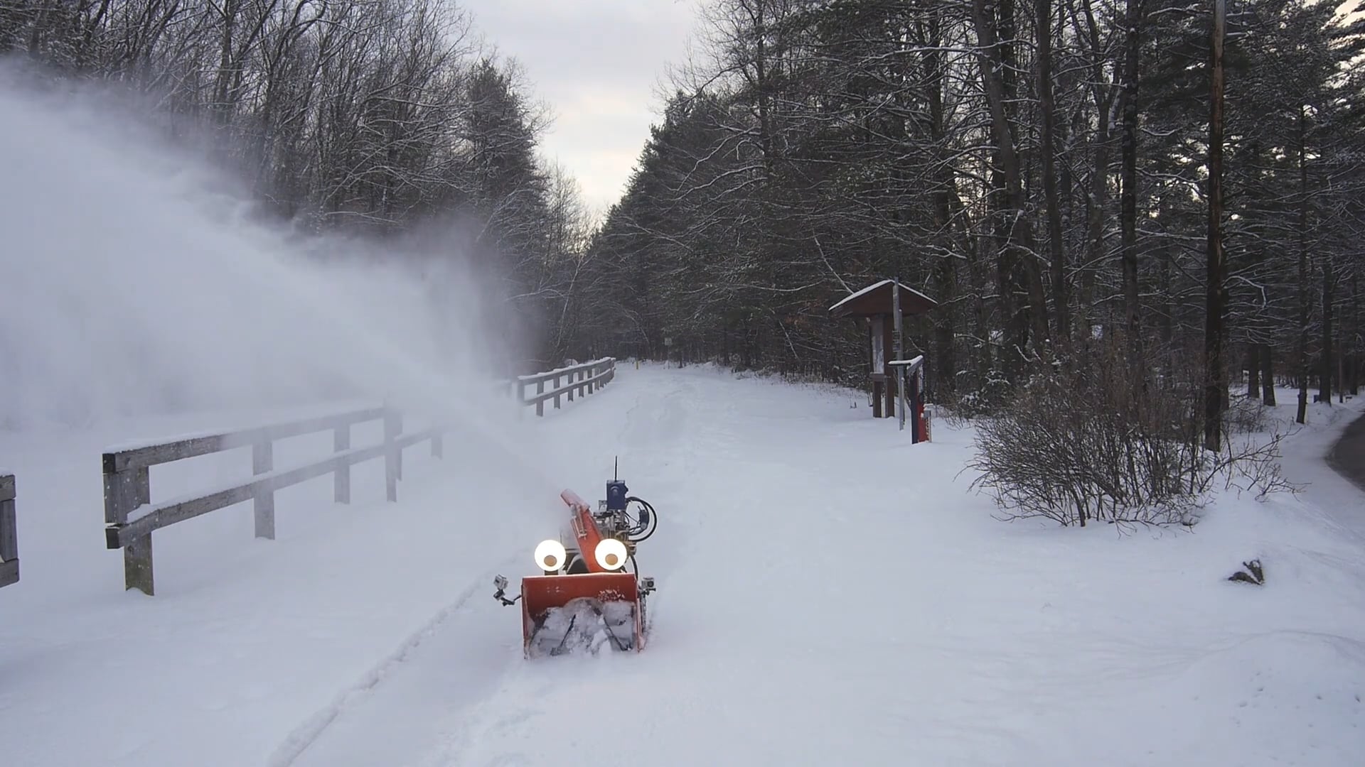 Semi Autonomous Snowblower Cleaning the Nashua River Rail Trail [22019] on Vimeo