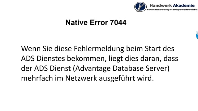 Error 7044 - NativeError 7044 in TopKontor Handwerk