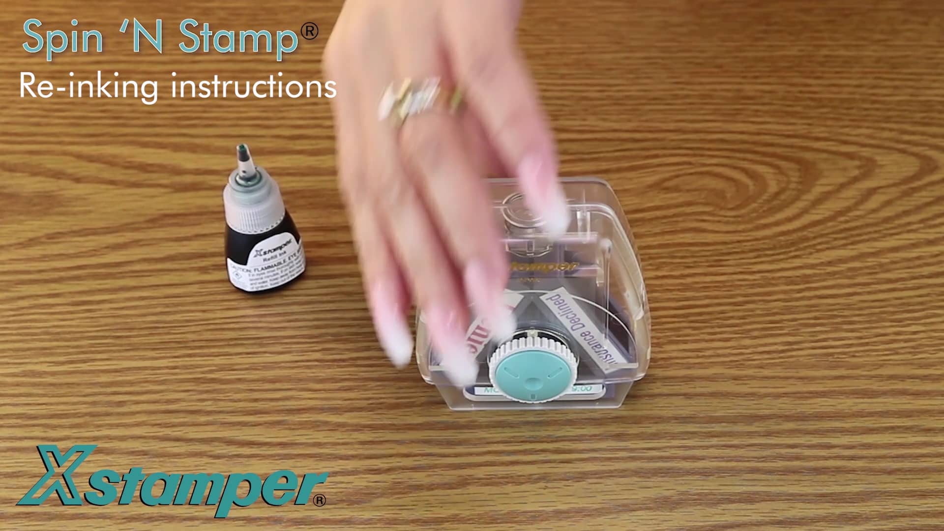 Xstamper ReInking Instructions Spin 'N Stamp on Vimeo