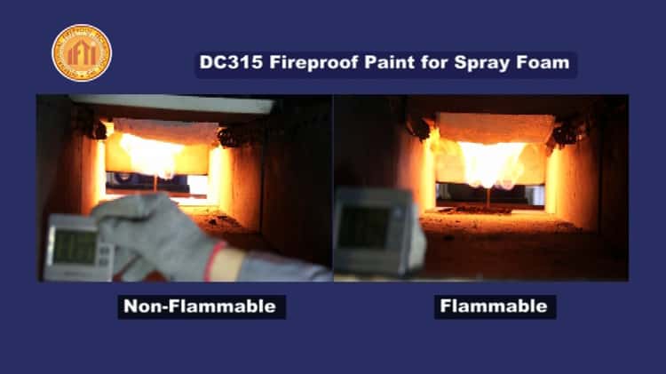 Thermal barrier paint store for spray foam