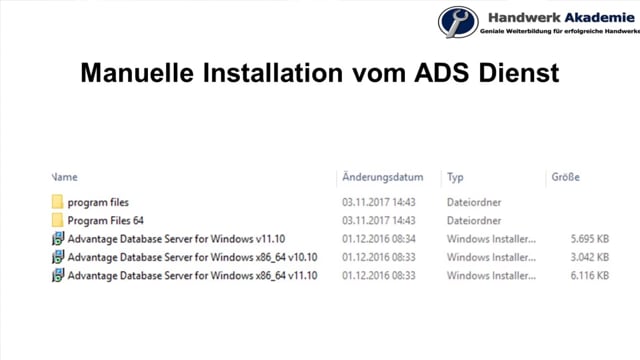 Advantage Database Server (ADS) manuell installieren