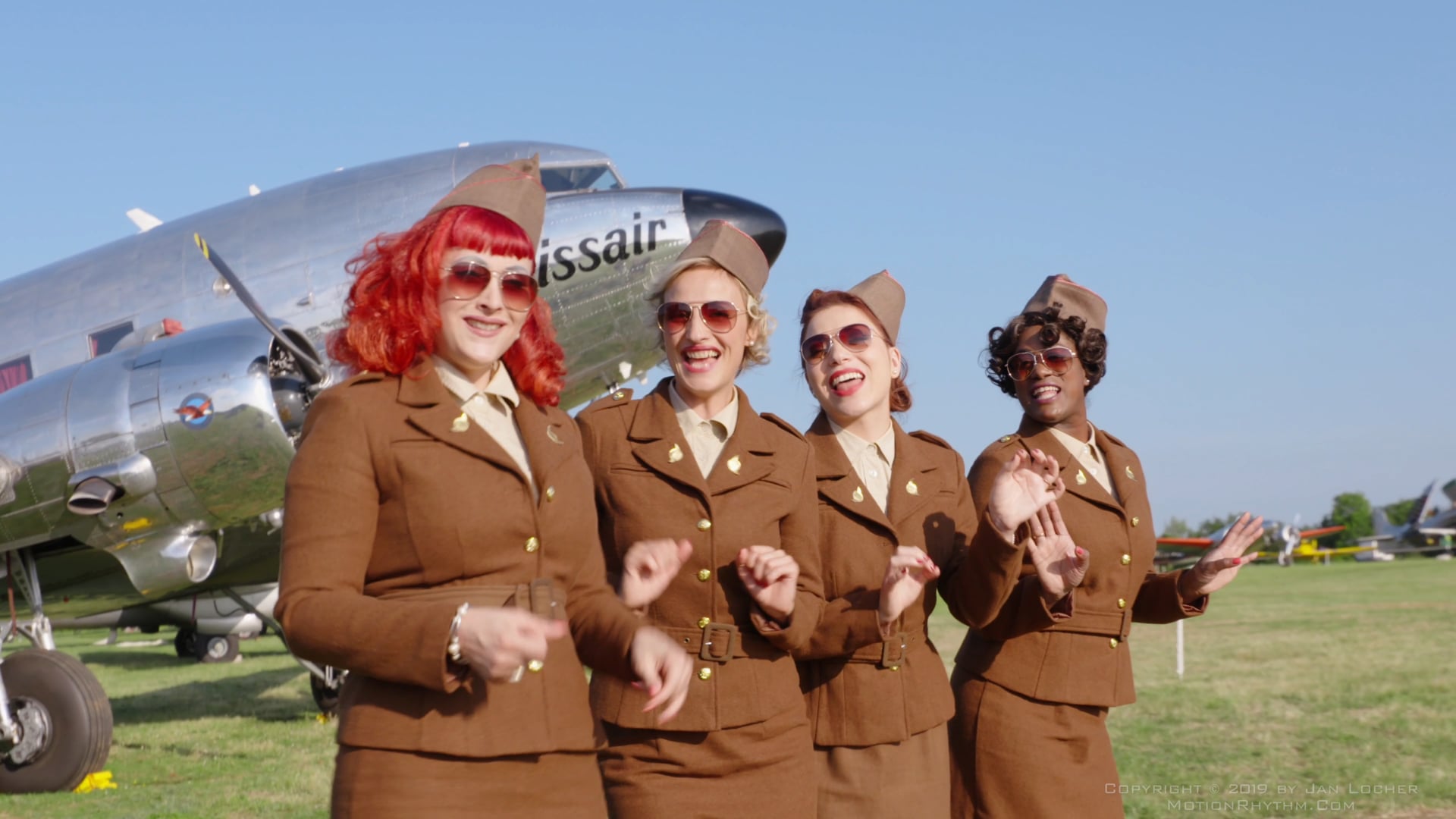 Satin Doll Sisters and the "Swissair" DC-3 (Hold Tight)