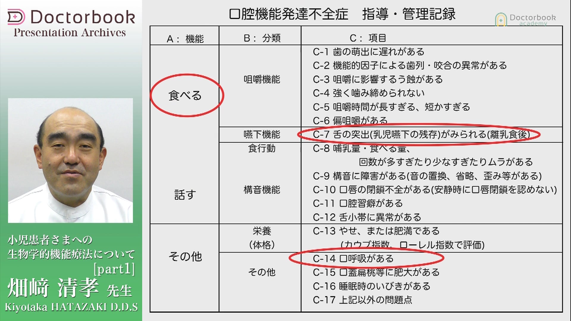 #1 小児の口腔機能低下