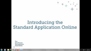 Introduction to the Standard Application Online (recorded Sept. 2018)