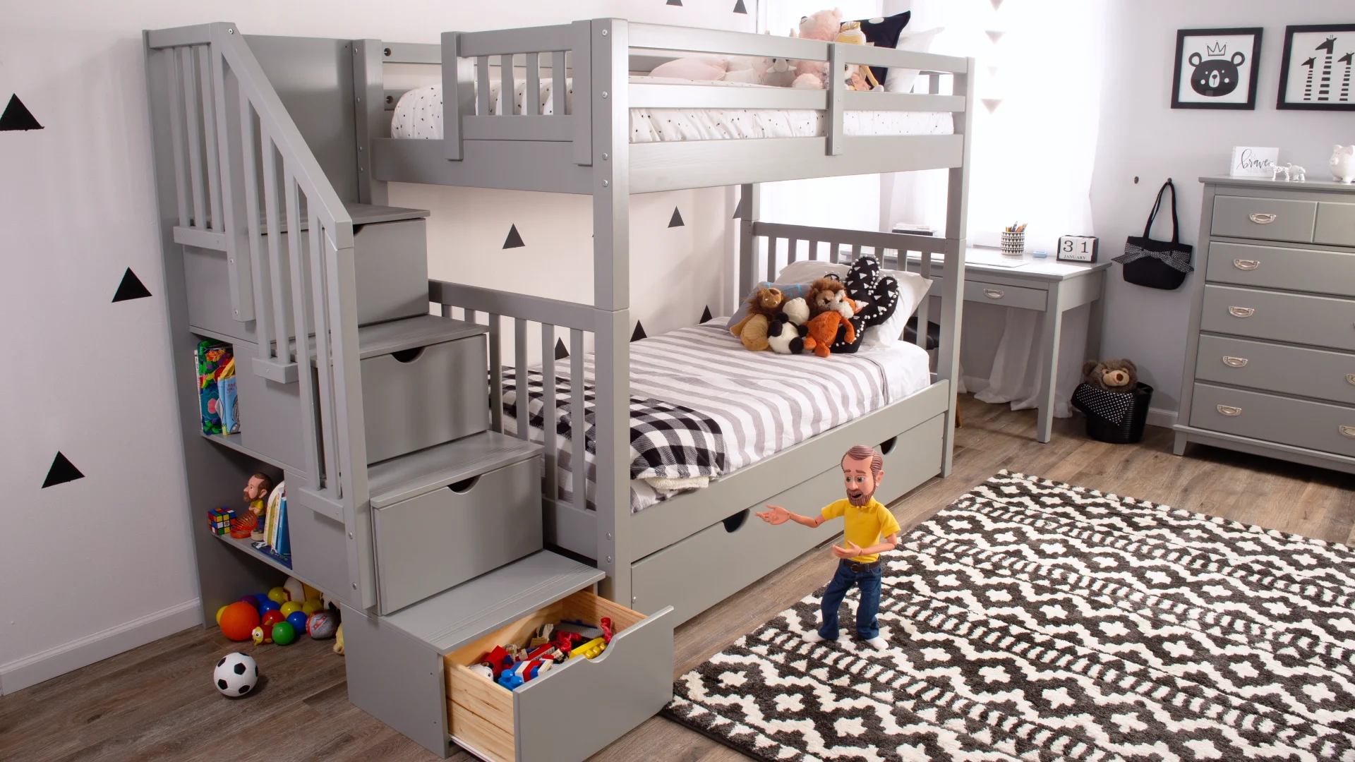 Bob s Discount Furniture Keystone Stairway Bunk Bed only 899