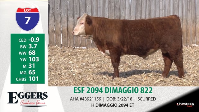 Lot #7 - ESF 2094 DIMAGGIO 822