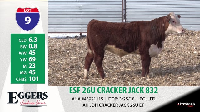 Lot #9 - ESF 26U CRACKER JACK 832