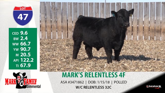 Lot #47 - MARK'S RELENTLESS 4F