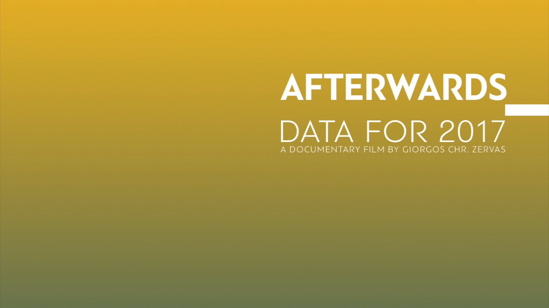 AFTERWARDS data for 2017 (Trailer)