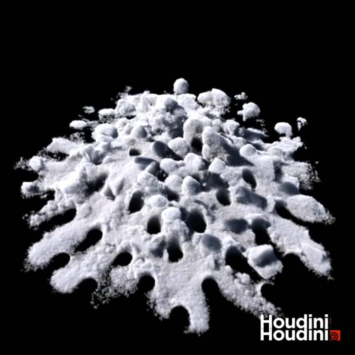 Houdini 17 Vellum Solver Snow Test on Vimeo