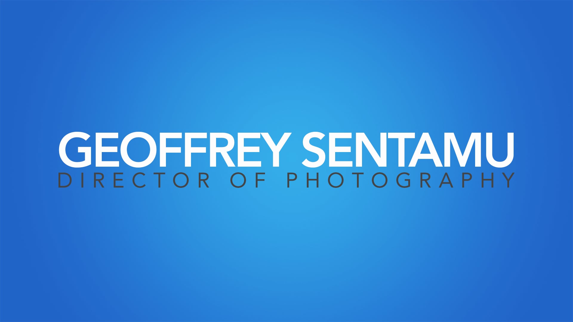 Geoffrey Sentamu - Showreel 2016