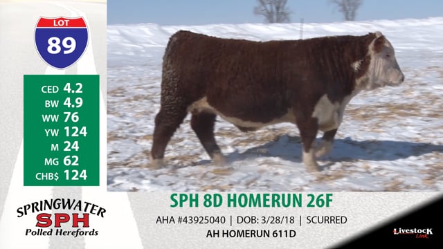 Lot #89 - SPH 8D HOMERUN 26F