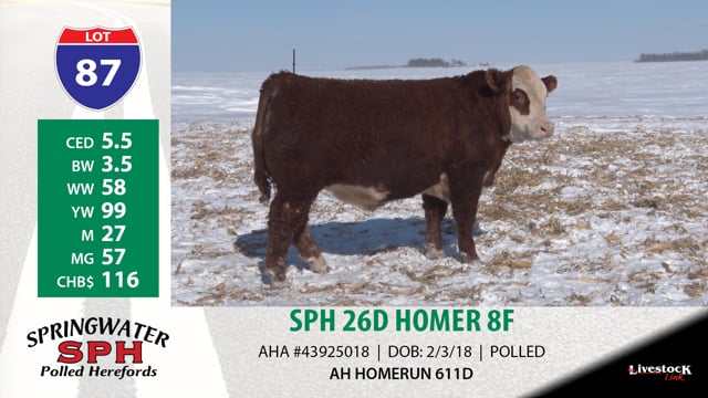 Lot #87 - SPH 26D HOMER 8F