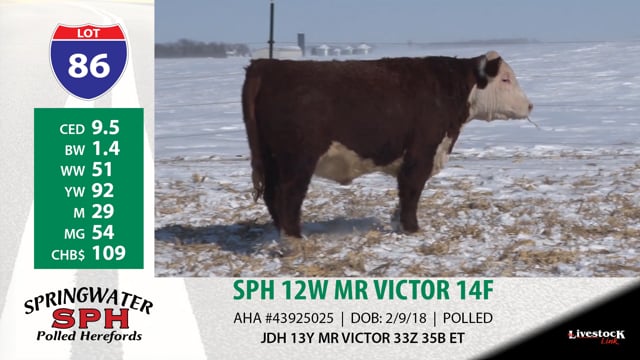 Lot #86 - SPH 12W MR VICTOR 14F