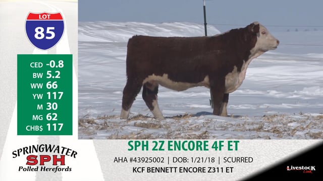 Lot #85 - SPH 2Z ENCORE 4F ET